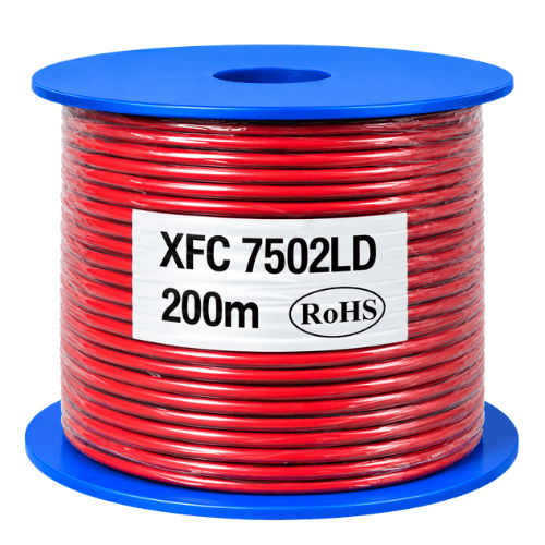 Electra 1.5mm² 2 Core Red Flat Fire Control Cable White Stripe 200m XFC7502LD