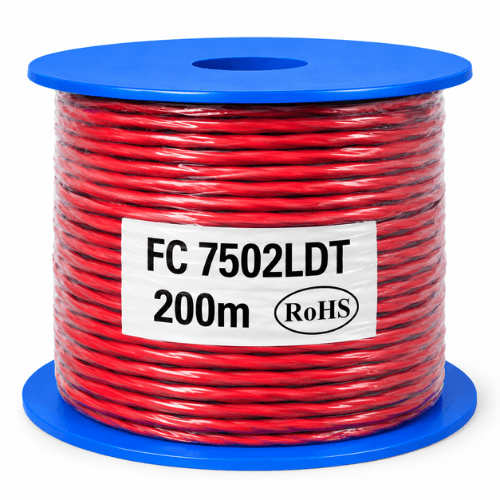 Electra 1.5mm² Twin Red Twisted Fire Control Cable, 200m Roll FC7502LDT