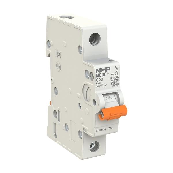 NHP MOD6+ 1 POLE 40A 6KA C CURVE MINIATURE CIRCUIT BREAKER MD6M140