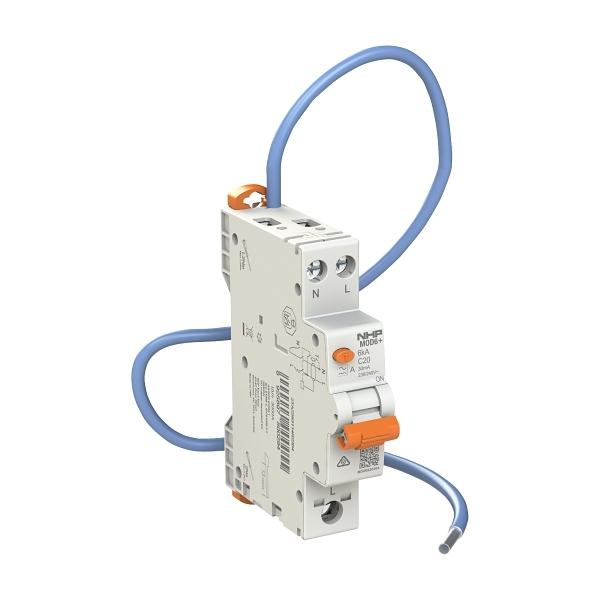 NHP MOD6+ 1 POLE 10A C CURVE TYPE A RCBO WITH PIGTAIL MD6RS1030A