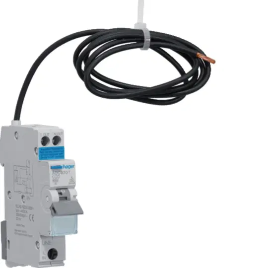 HAGER 1 POLE 20A PIGTAIL TYPE A 6kA 30mA RCBO ADC920T