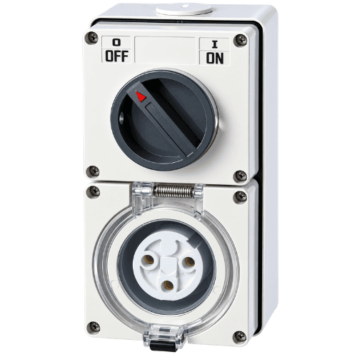 NEXE 3 PIN 10A ROUND INDUSTRIAL SWITCH AND SOCKET 66CV310