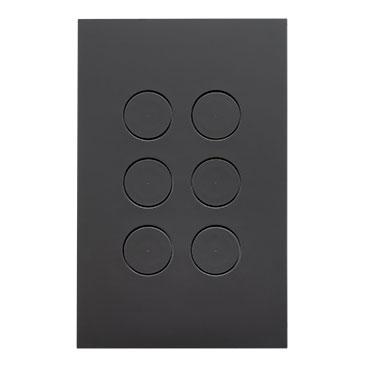CLIPSAL SATURN ZEN BLACK 6 GANG PUSHBUTTON LED SWITCH Z4066PBL-ZB
