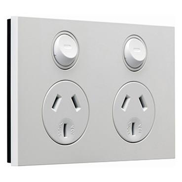 CLIPSAL SATURN ZEN WHITE 10A DOUBLE POWERPOINT Z4025-ZW