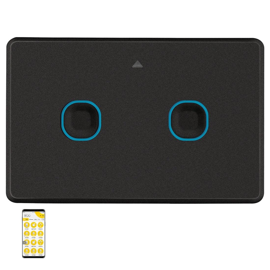 MERCATOR IKUU ZIGBEE 2 GANG SMART SWITCH MATT BLACK SSW02GMBK