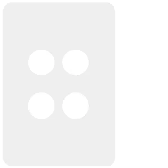 HAGER ALLURE 4 GANG MATT WHITE GRID PLATE WBHSP4-MW