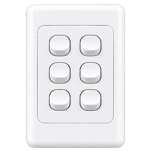 ELCOPO 6 GANG VERTICAL SWITCH WS6V
