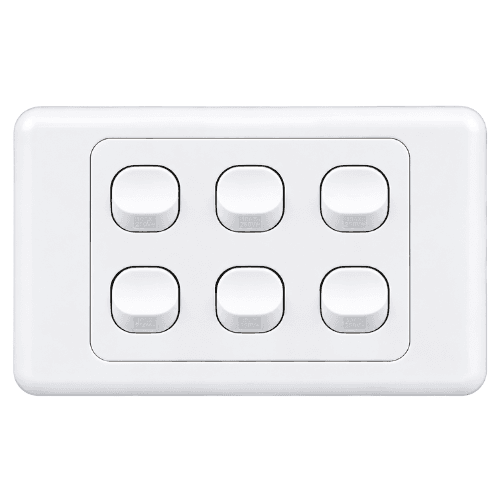 ELCOPO 6 GANG SLIM HORIZONTAL SWITCH WS6HS
