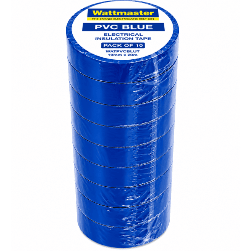 WATTMASTER PVC BLUE ELECTRICAL INSULATION TAPE PACK OF 10 WATPVCBLUT