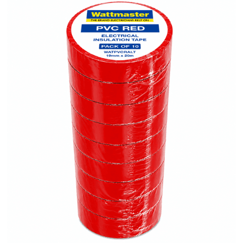 WATTMASTER PVC RED ELECTRICAL INSULATION TAPE PACK OF 10 WATPVCRLT