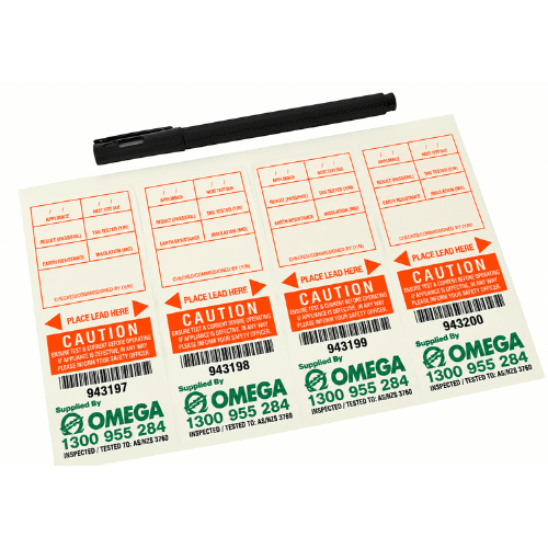 TRADEMATE TEST AND TAG LABELS - ORANGE
