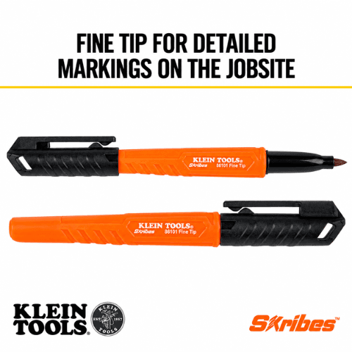 KLEIN TOOLS BLACK SKRIBES FINE TIP PERMANENT MARKERS (86101)