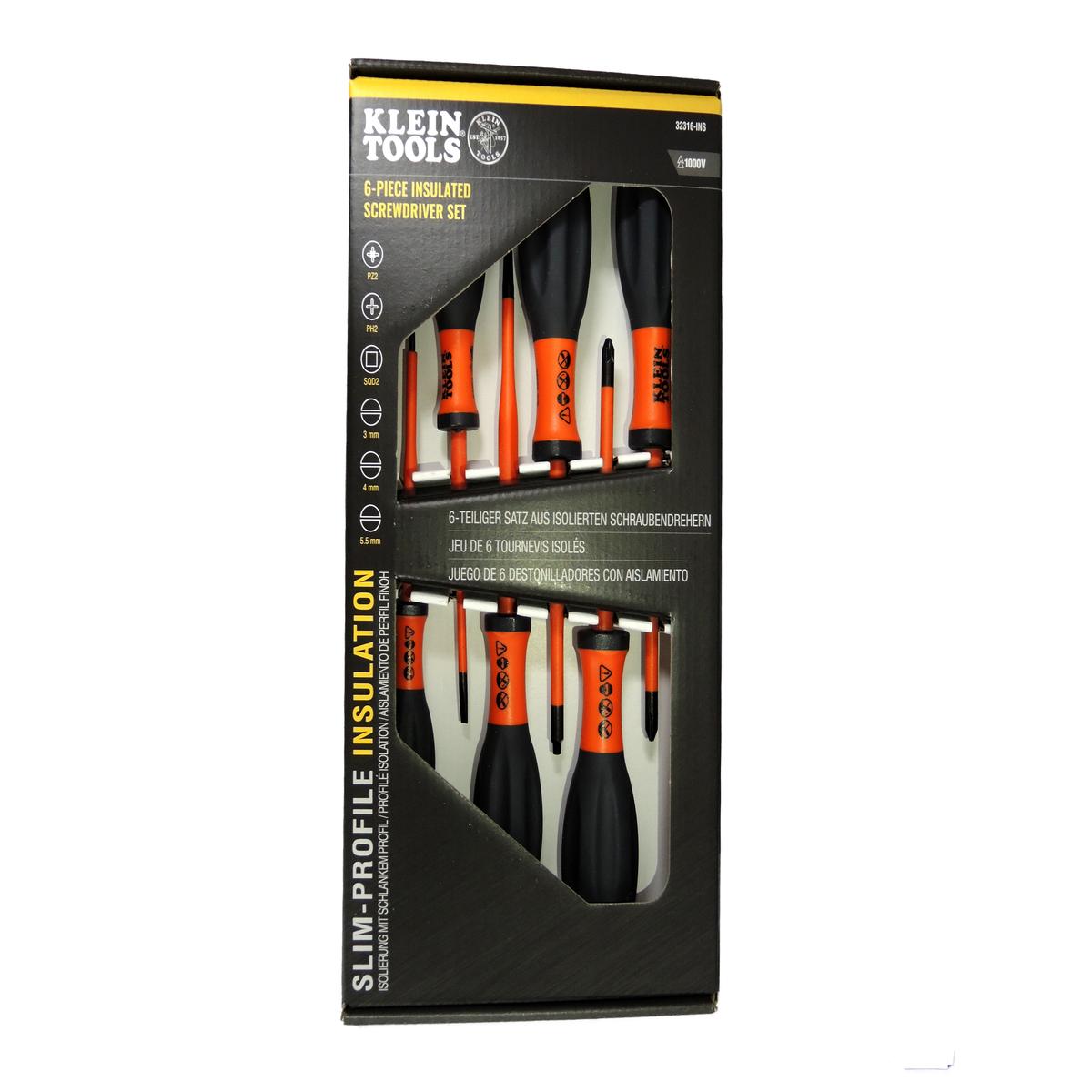 KLEIN TOOLS 6 PIECE INSULATED SCREWDRIVER SET
