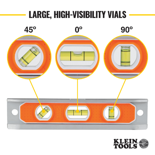 KLEIN TOOLS 22.9CM (9") ALUMINIUM TORPEDO LEVEL (935R)