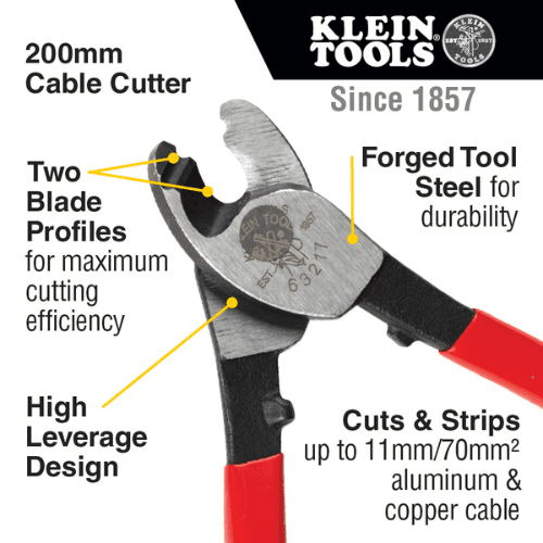 KLEIN TOOLS 210MM CABLE CUTTER (63217)