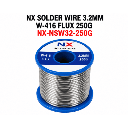 NX SOLDER WIRE 3.2MM W-416 FLUX 25OG NSW32