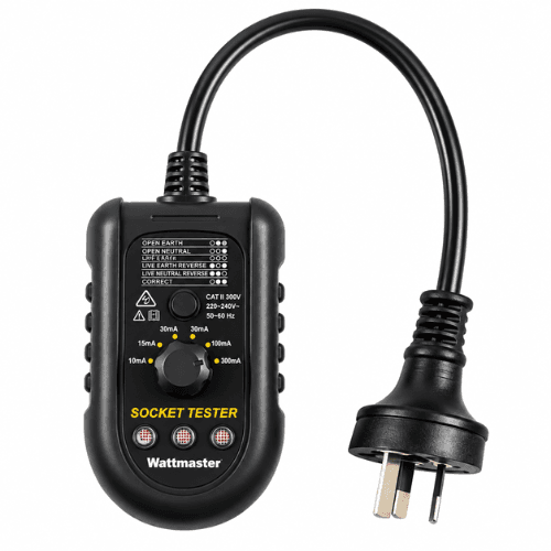 WATTMASTER SOCKET OUTLET TESTER WITH RCD TRIP TEST WATOUTTEST
