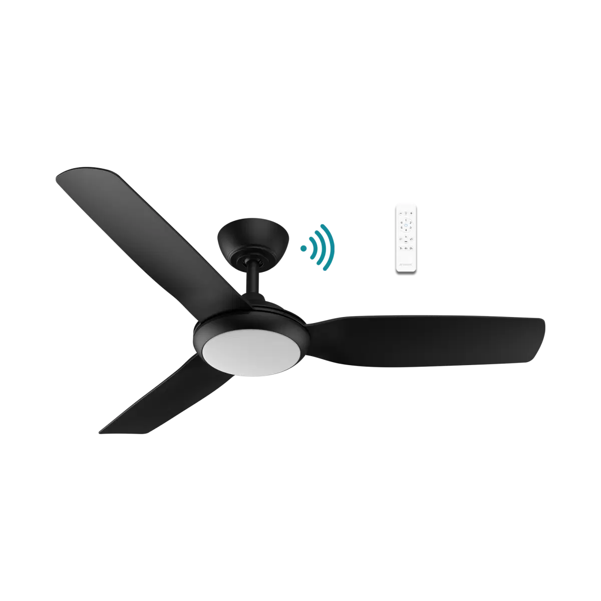 MARTEC VIPER DC 3 BLADE MATT WHITE 52″ SMART WI-FI CEILING FAN WITH LIGHT AND REMOTE MVDC1333W