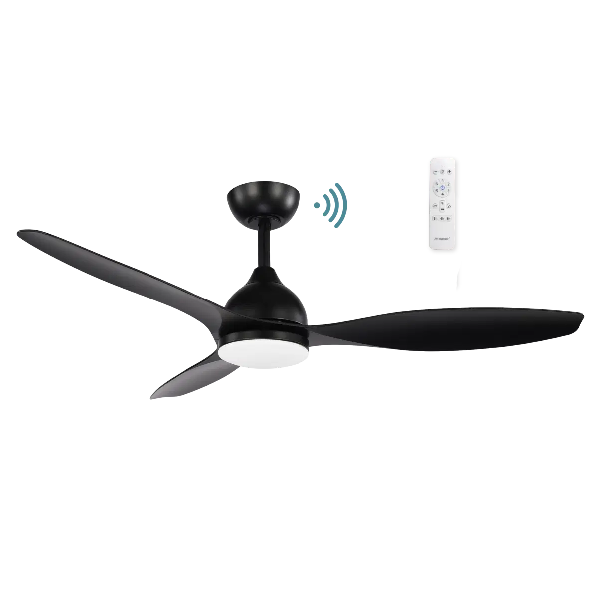 MARTEC ELITE DC MATT BLACK 48″ SMART WI-FI CEILING FAN WITH LED LIGHT AND REMOTE MEDC1233M