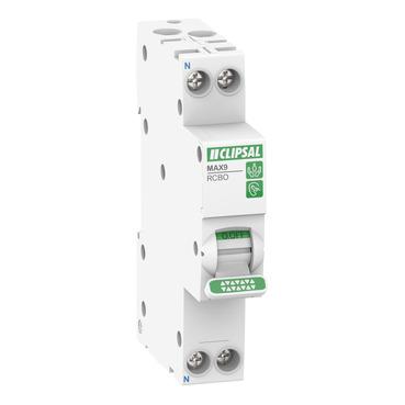 CLIPSAL MAX9 1P+N 20A RCBO 30mA TYPE A MX9R3120