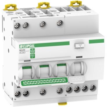 CLIPSAL MAX9 3P+N 40A RCBO C CURVE 30mA TYPE A MX9R3540