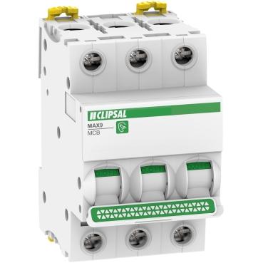 CLIPSAL MAX9 3 POLE 16A MINIATURE CIRCUIT BREAKER 6KA MX9MC316