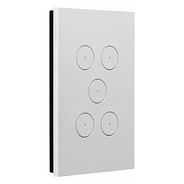 CLIPSAL SATURN ZEN WHITE 5 GANG PUSHBUTTON LED SWITCH Z4065PBL-ZW