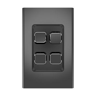 CLIPSAL ICONIC STYL SILVER SHADOW 4 GANG SKIN S3044C-SH