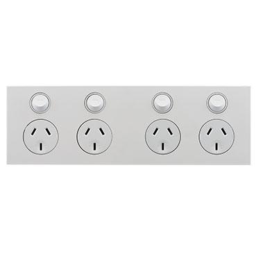 CLIPSAL SATURN ZEN WHITE 10A QUAD POWERPOINT Z4025H2-ZW