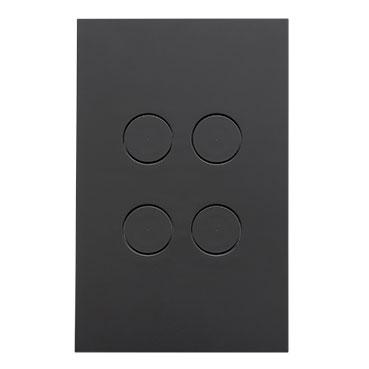 CLIPSAL SATURN ZEN BLACK 4 GANG PUSHBUTTON LED SWITCH Z4064PBL-ZB