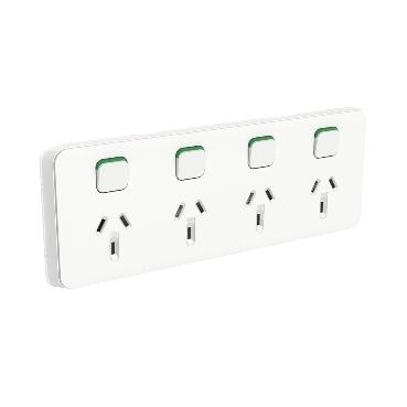 CLIPSAL ICONIC 10A QUAD POWERPOINT 3015/4-VW