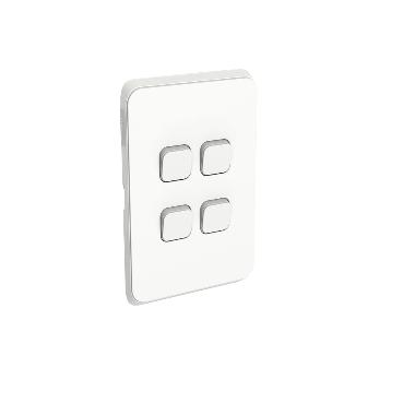 CLIPSAL ICONIC 4 GANG GRID PLATE 3044VH-VW