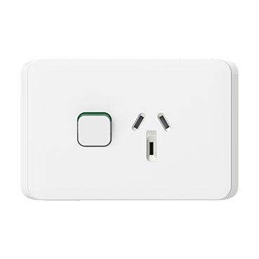 CLIPSAL ICONIC VIVID WHITE 10A SINGLE POWERPOINT SKIN 3015C-VW