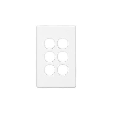 CLIPSAL CLASSIC C2000 SERIES 6 GANG GRID PLATE AND COVER C2036VH-WE