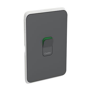 CLIPSAL ICONIC ANTHRACITE 45A COOKER SWITCH 3041-45C-AN
