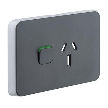 CLIPSAL ICONIC ANTHRACITE 15A SINGLE POWERPOINT 3015/15C-AN