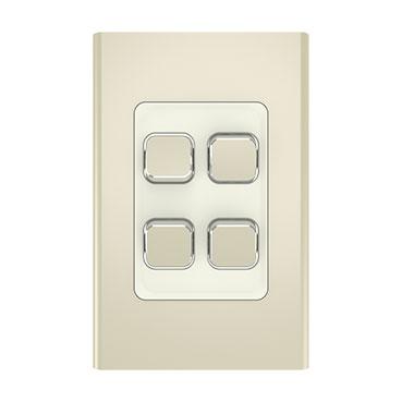 CLIPSAL ICONIC STYL CROWNE 4 GANG SKIN S3044C-CE