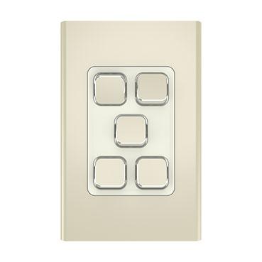CLIPSAL ICONIC STYL CROWNE 5 GANG SKIN S3045C-CE