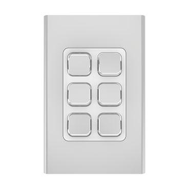 CLIPSAL ICONIC STYL SILVER 6 GANG SKIN S3046C-SV