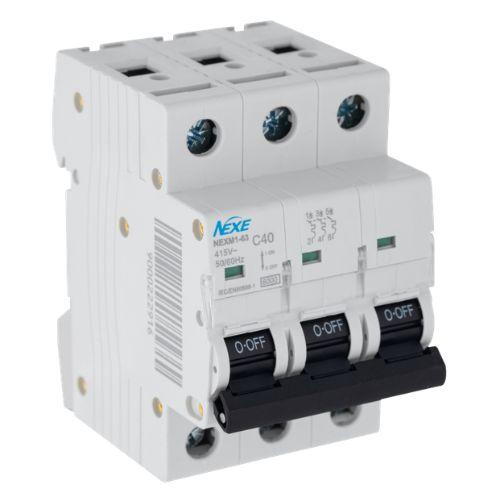 NEXE 3 Pole 40A C Curve 6kA Miniature Circuit Breaker MCB NXCBC340A