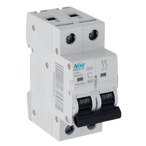 NEXE 2 Pole 63A C Curve 6kA Miniature Circuit Breaker MCB NXCBC63A